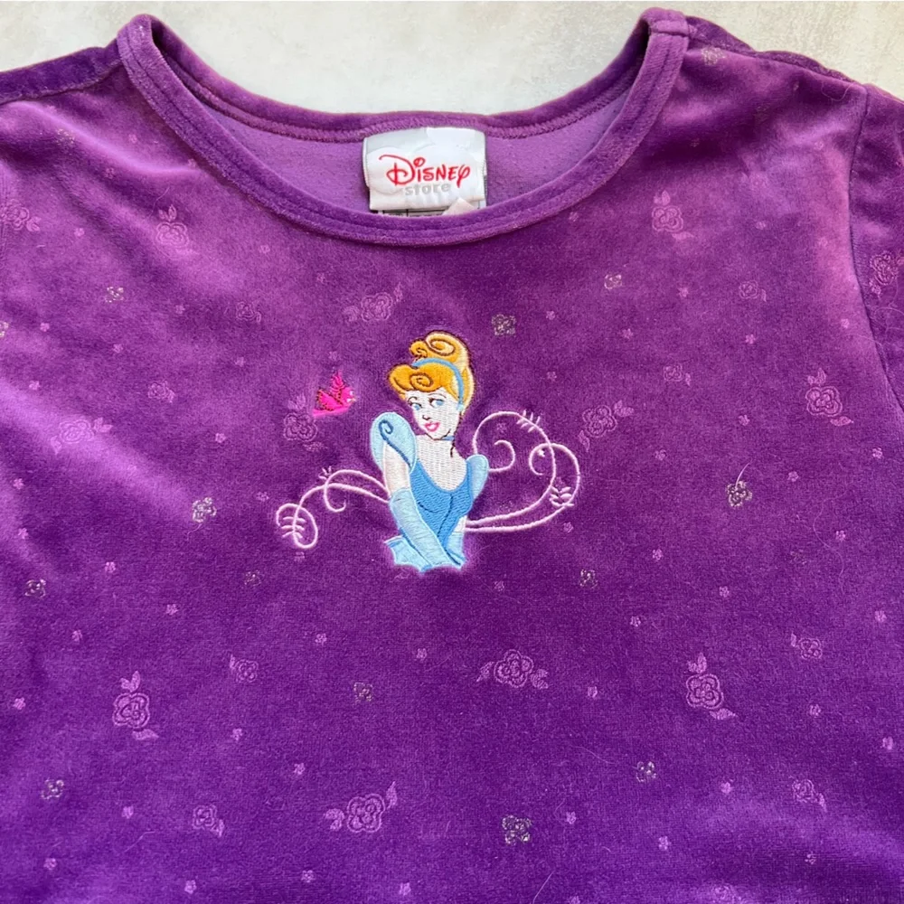 Disney vintage y2k purple Princess Velvet Dress long sleeve size‎ 7/8